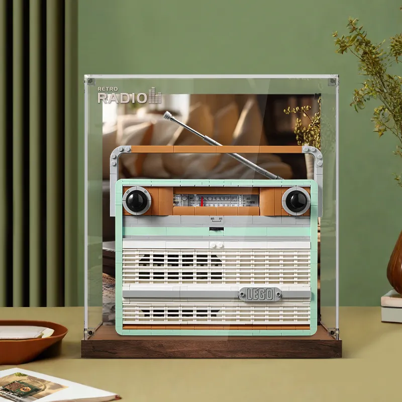LIGHT YOUR BRICKS LeiYiBai Compatibility Building Block 10334 Vintage Radio Display Case Model Accessories-2