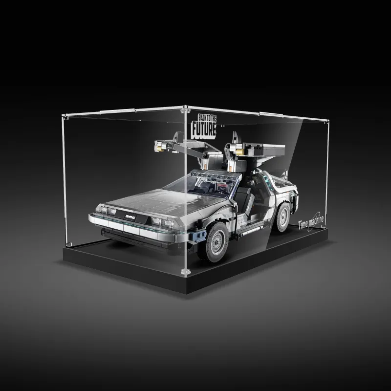LIGHT YOUR BRICKS Compatibility Building Block 10300 Return To Future Time Machine Made Display Case Model Accessories-16