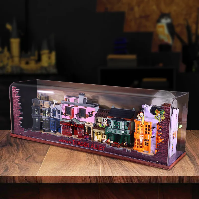 LIGHT YOUR BRICKS Compatibility Building Block 75978 Diagon Alley Display Case Harry Potter Model Accessories-3