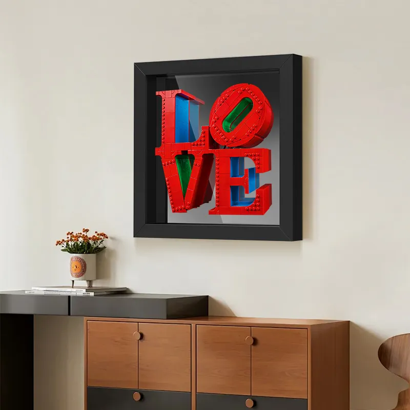 LIGHT YOUR BRICKS Compatibility LEGO 31214 LOVE Artistic Sculpture Wall Mounted Frame Model Accessories-7