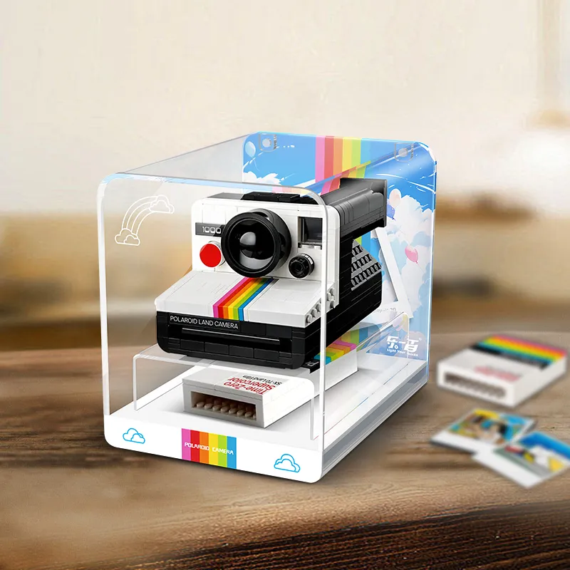LIGHT YOUR BRICKS Compatibility Building Block 21345 Polaroid SX 70 Instant Camera Display Case Model Accessories-2