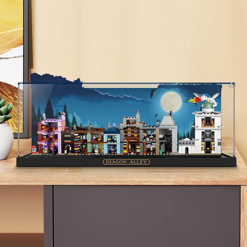 LIGHT YOUR BRICKS Compatibility Harry Potter 76444 Mini Diagon Alley Display Case Model Accessories-8