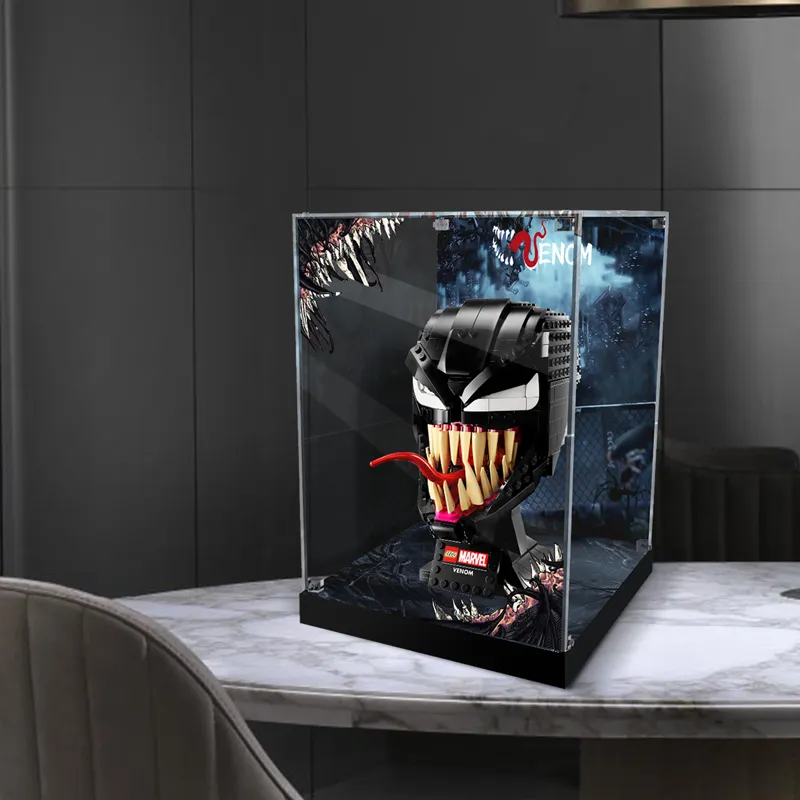 LIGHT YOUR BRICKS Lei Ba Yi Compatibility Superhero Building Block 76187 Venom Helmet Display Case Model Accessories-2
