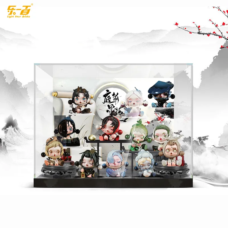 LIGHT YOUR BRICKS Compatibility Pop Mart Skullpanda 'Mingmei' Collection Display Case Model Accessories-4