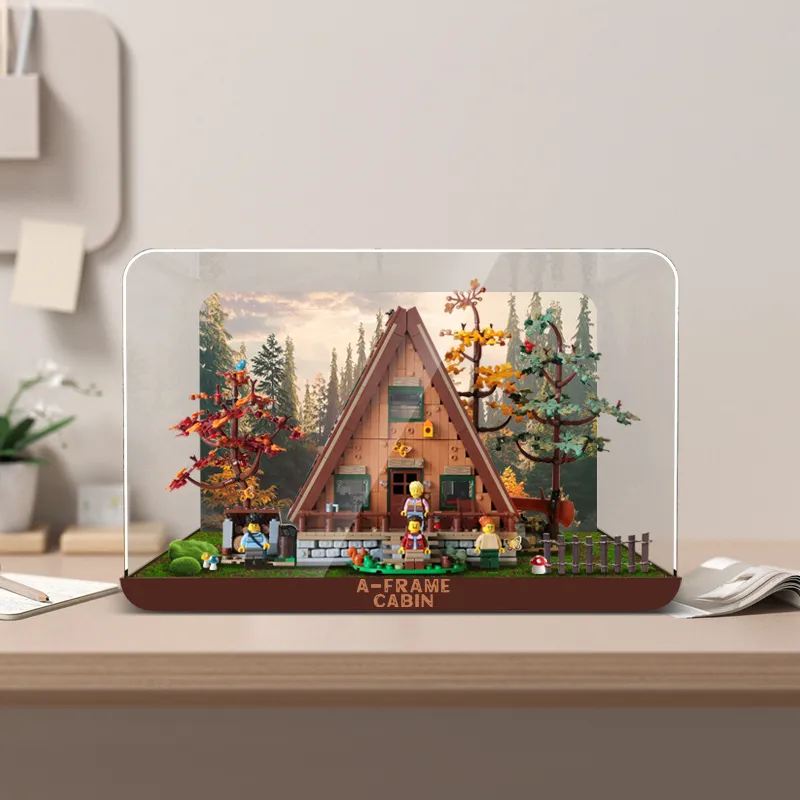 LIGHT YOUR BRICKS Compatibility Building Block 21338A Shape Forest Wooden House Display Case Model Accessories-3