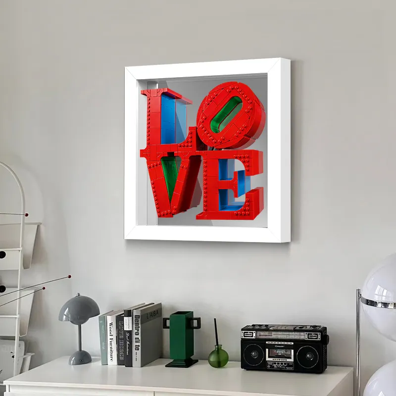 LIGHT YOUR BRICKS Compatibility LEGO 31214 LOVE Artistic Sculpture Wall Mounted Frame Model Accessories-2