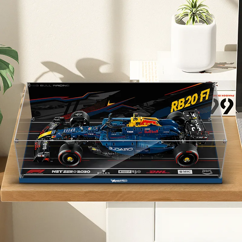 LIGHT YOUR BRICKS Compatibility Building Block 42206 Oracle Red Bull RB20 F1 Racing Display Case Model Accessories-8