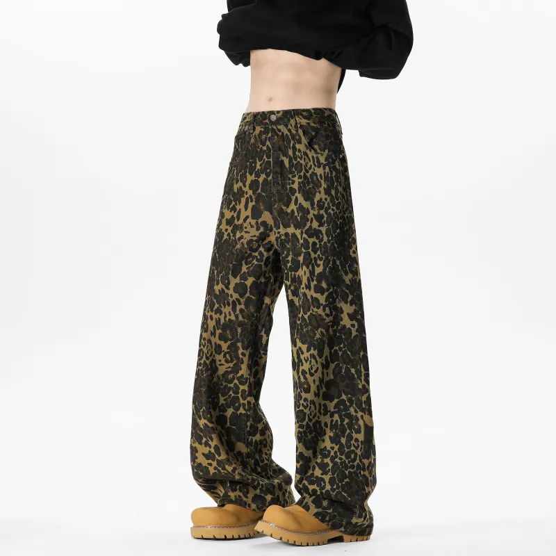 USUX Jeans Unisex Leopard Print-1