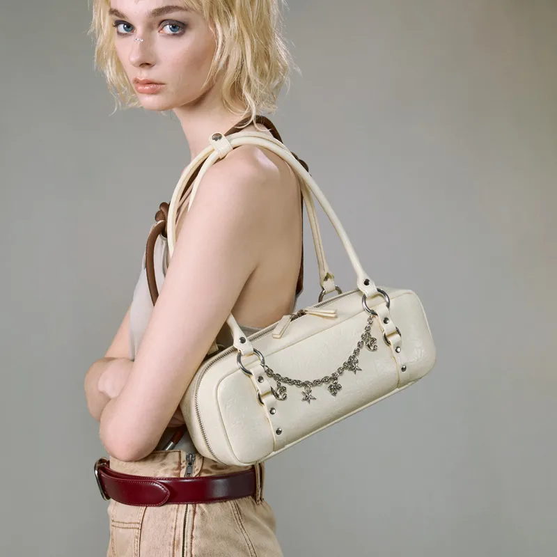 JACD PU Shoulder Bag Women's Apricot/Green-4