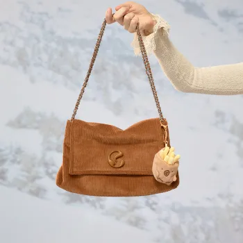 JACD Corduroy Shoulder Bag Regular Women's Brown/Gray