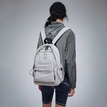JACD Nylon Fabric Backpack Laptop Bag Regular Unisex Gray/Yellow