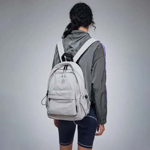 JACD Nylon Fabric Backpack Laptop Bag Regular Unisex Gray/Yellow