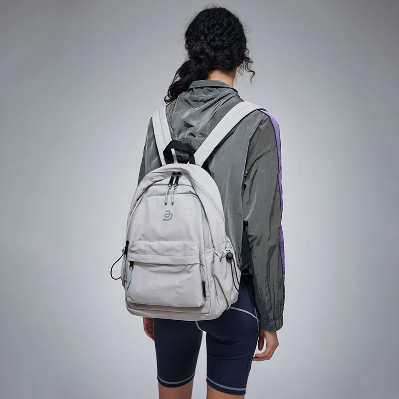 JACD Nylon Fabric Backpack Laptop Bag Regular Unisex Gray/Yellow-1