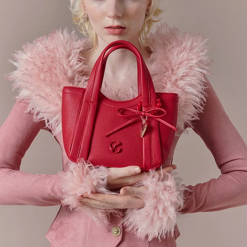 JACD PU Handbag Regular Women's Red Berry Juice-4