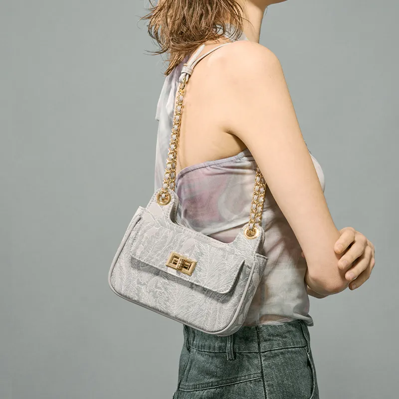 JACD PU Shoulder Bag Regular Women's Tai Mountain Gray/Snowflake Gray-3