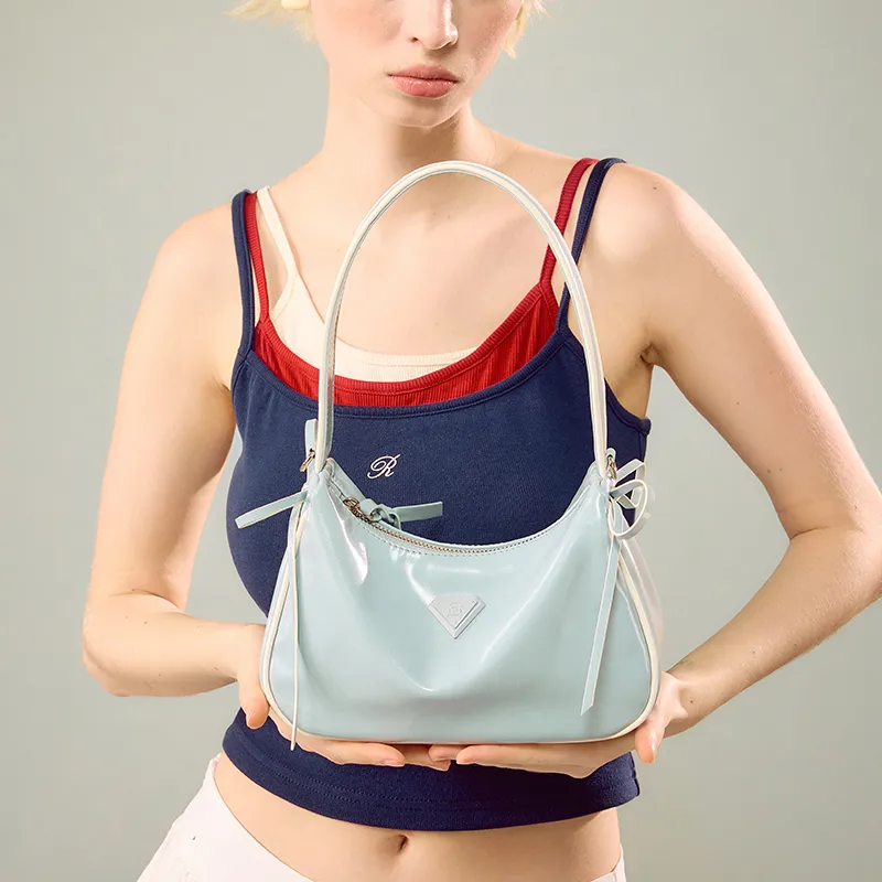 JACD PU Shoulder Bag Women's Black/Blue/Apricot-2