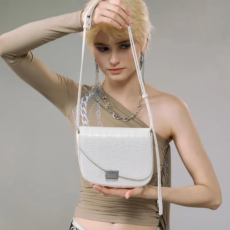 JACD PU Crossbody Bag, Shoulder Bag Women's Stones White, Vintage Pink-3