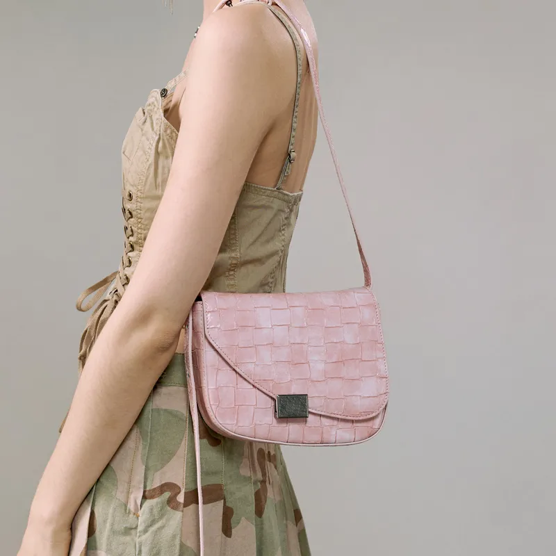 JACD PU Crossbody Bag, Shoulder Bag Women's Stones White, Vintage Pink-6