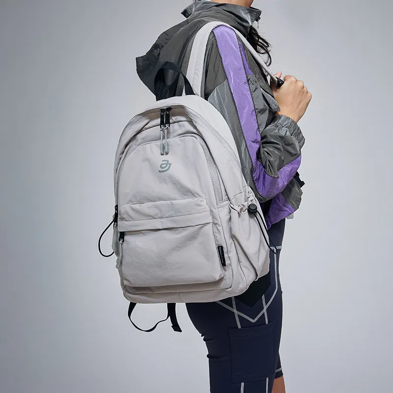 JACD Nylon Fabric Backpack Laptop Bag Regular Unisex Gray/Yellow-2