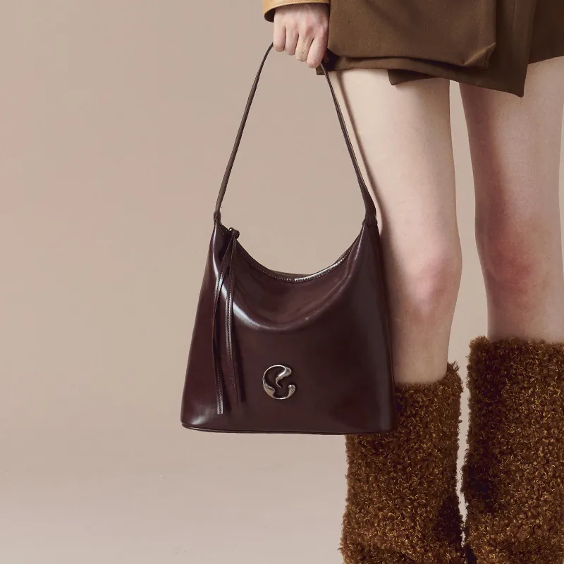 JACD PU Shoulder Bag Women's Chocolate Brown/Shell Brown-3