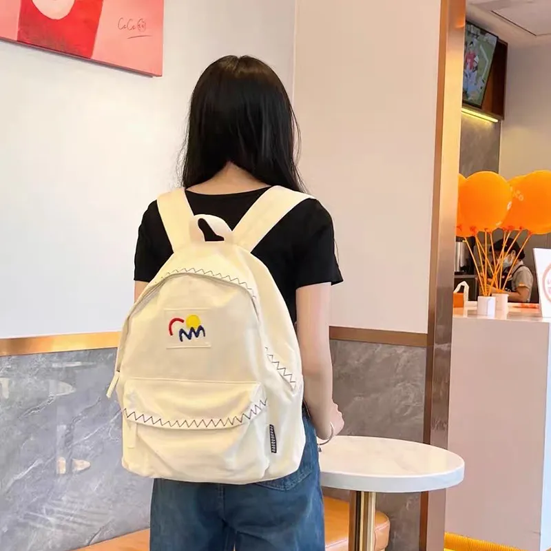 JACD Fabric Premium Backpack Regular Unisex Ecru-1