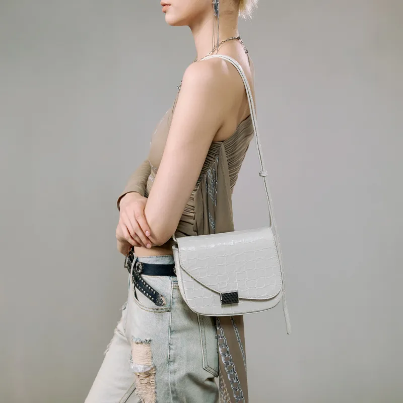 JACD PU Crossbody Bag, Shoulder Bag Women's Stones White, Vintage Pink-2