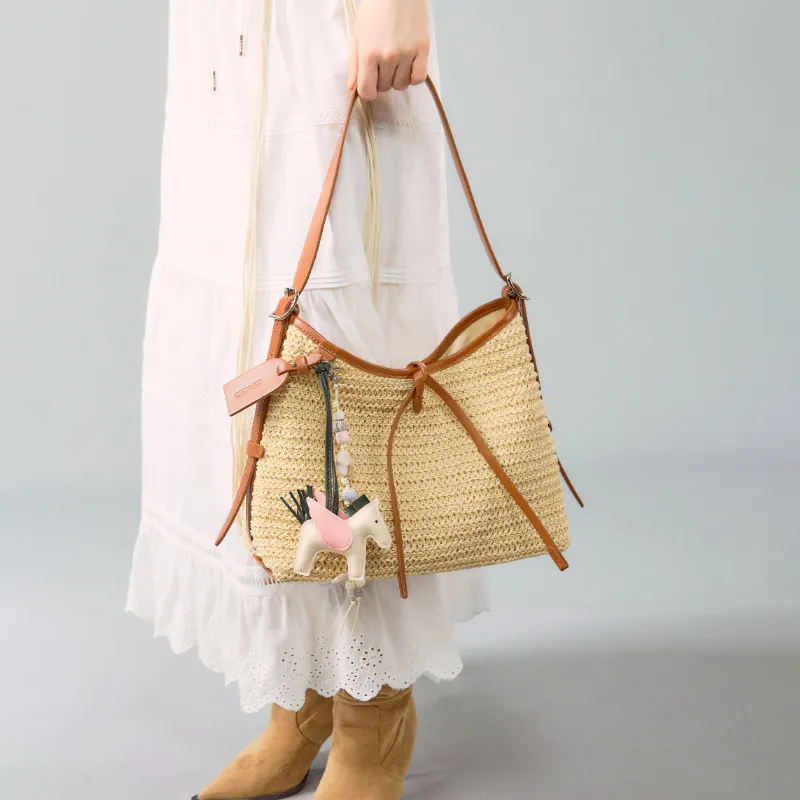 JACD Straw Woven Shoulder Bag Regular Women's Brown-2