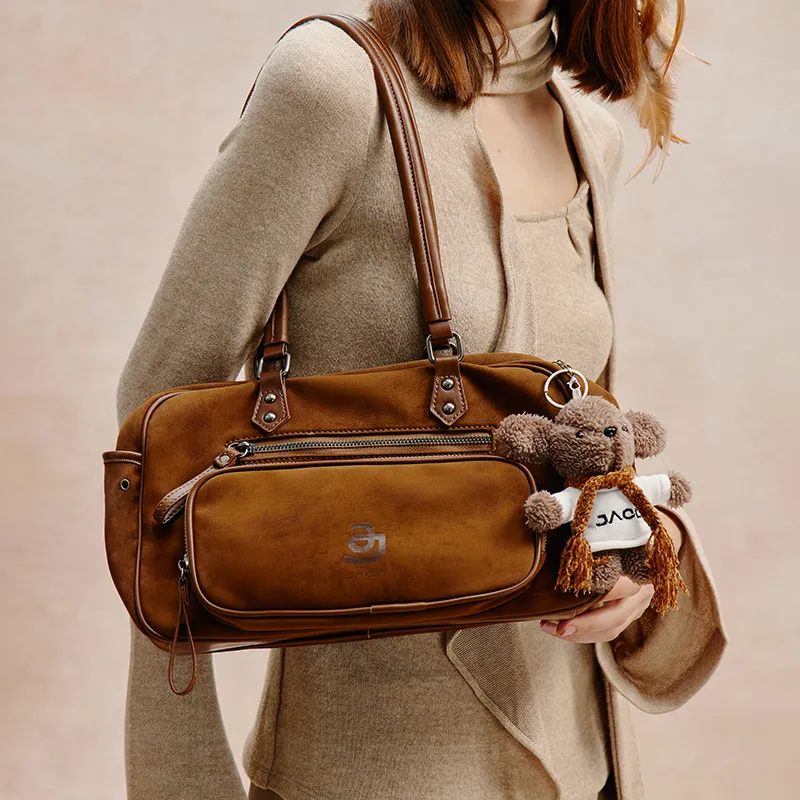 JACD Polyester Bag Accessories Unisex White & Brown-3