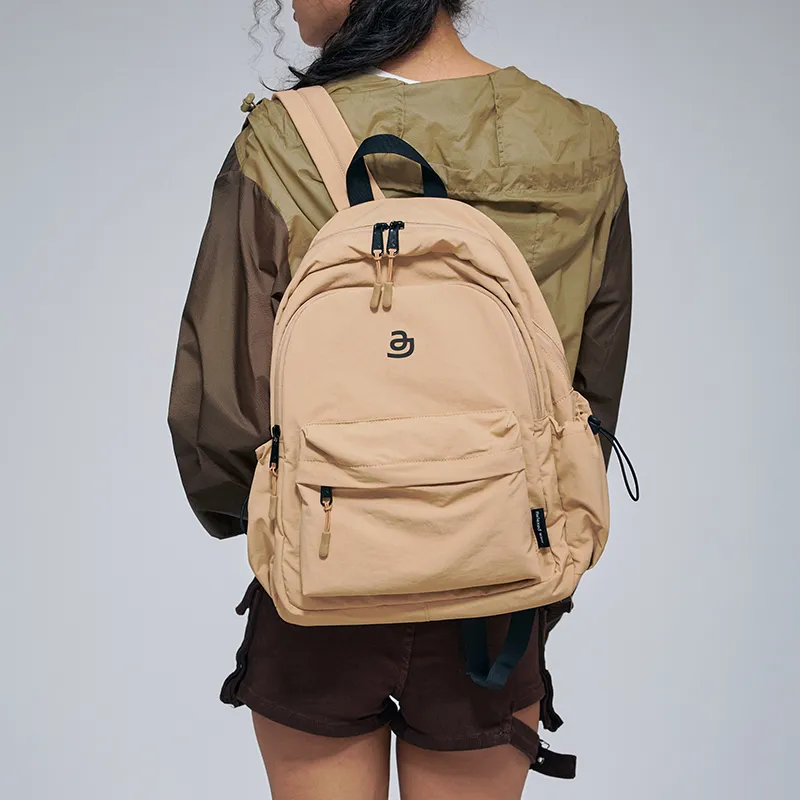 JACD Nylon Fabric Backpack Laptop Bag Regular Unisex Gray/Yellow-5