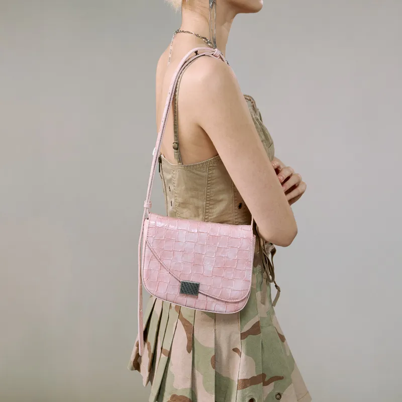 JACD PU Crossbody Bag, Shoulder Bag Women's Stones White, Vintage Pink-8