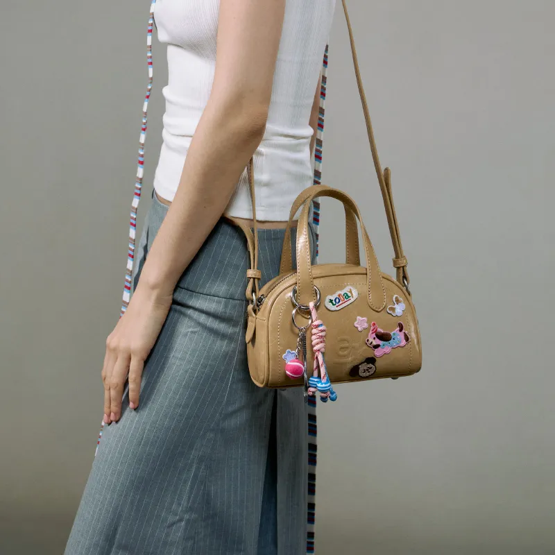 JACD PU Shoulder Bag, Crossbody Bag, Handbag Regular Women's Black/Wheat/White-12