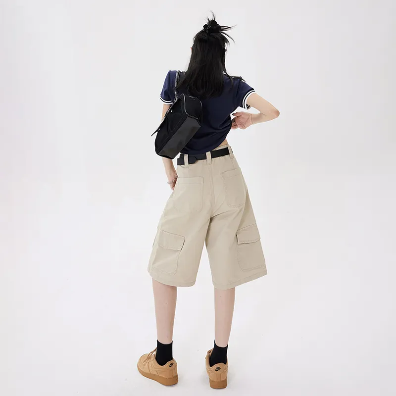 Jenna Chun Casual Shorts Women's Khaki-6