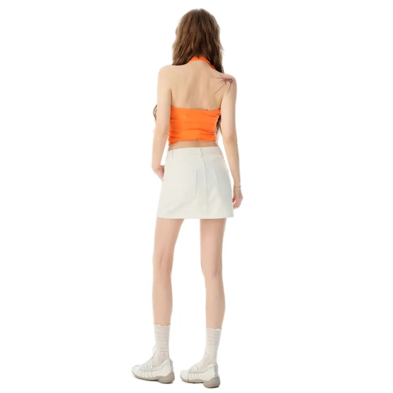 Jenna Chun Denim Short Skirts Women's-1