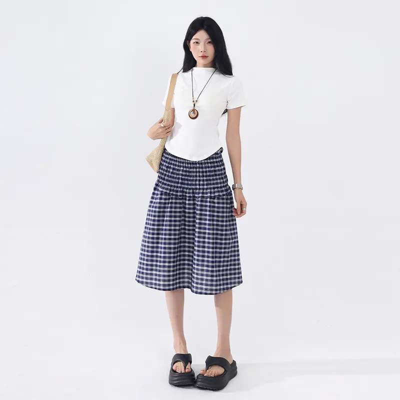 Jenna Chun Denim Short Skirts Women's-1