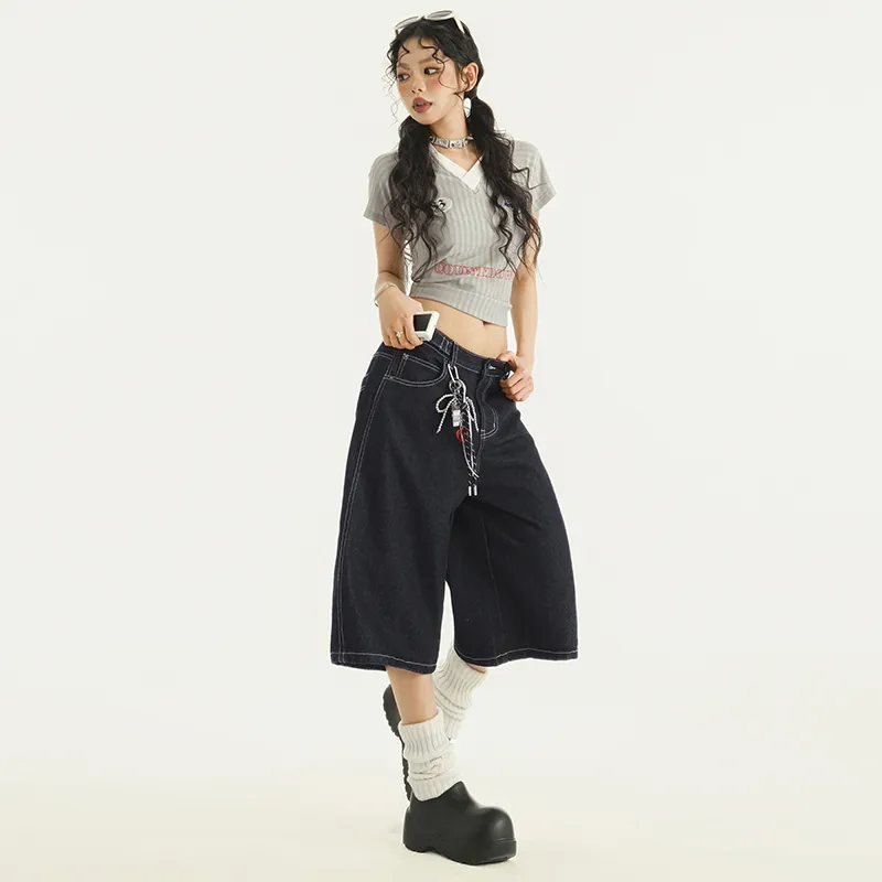 Jenna Chun Denim Shorts Women's-5