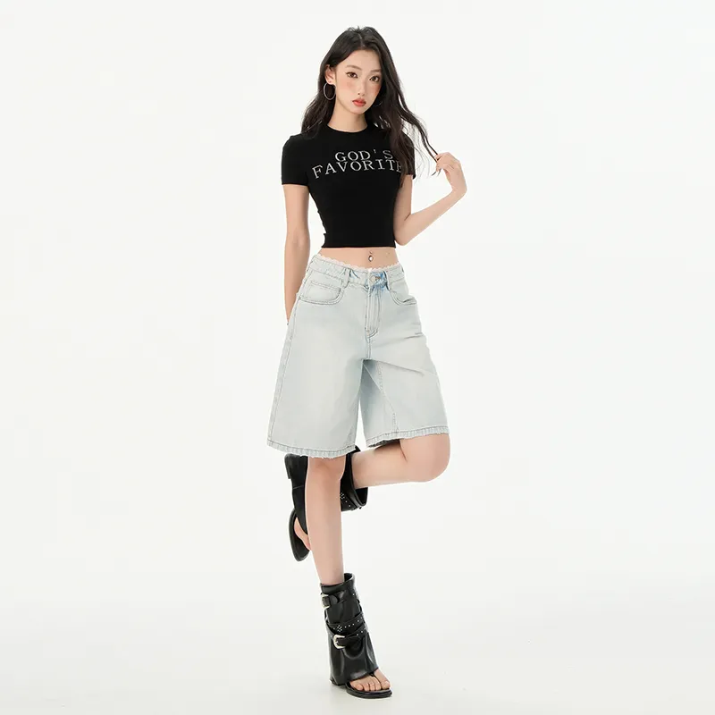 Jenna Chun Denim Shorts Women's-4
