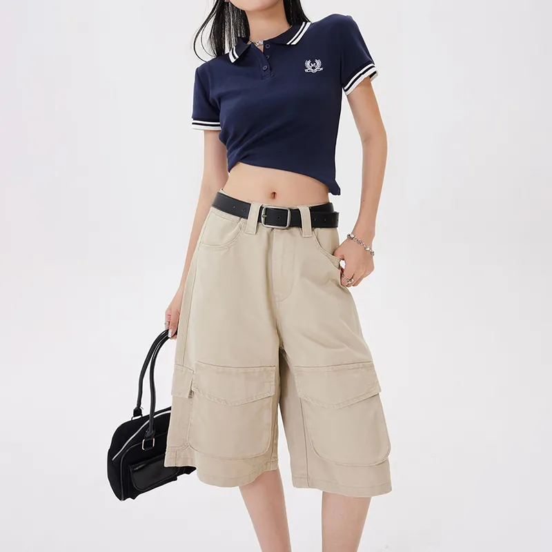 Jenna Chun Casual Shorts Women's Khaki-5