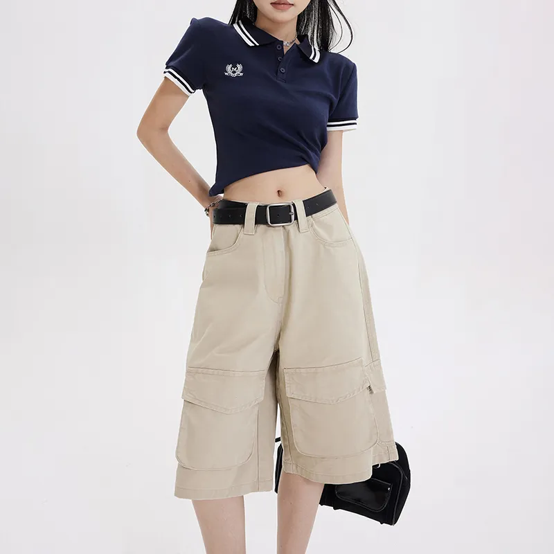 Jenna Chun Casual Shorts Women's Khaki-4