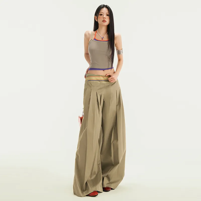 Jenna Chun Casual Pants Women's Khaki-4