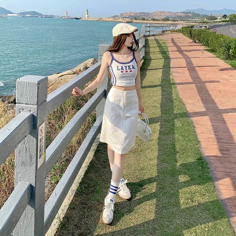 Jenna Chun Denim Long Skirt Women's-5