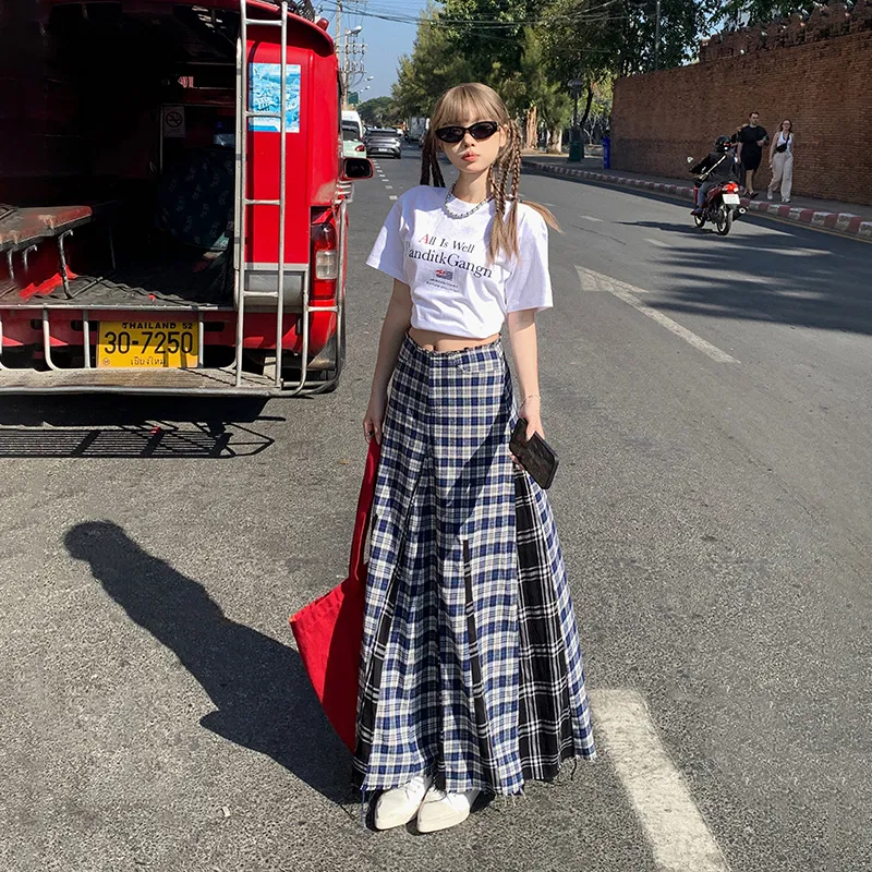 Jenna Chun Casual Long Skirt Women's Blue-6