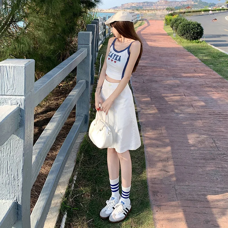 Jenna Chun Denim Long Skirt Women's-6