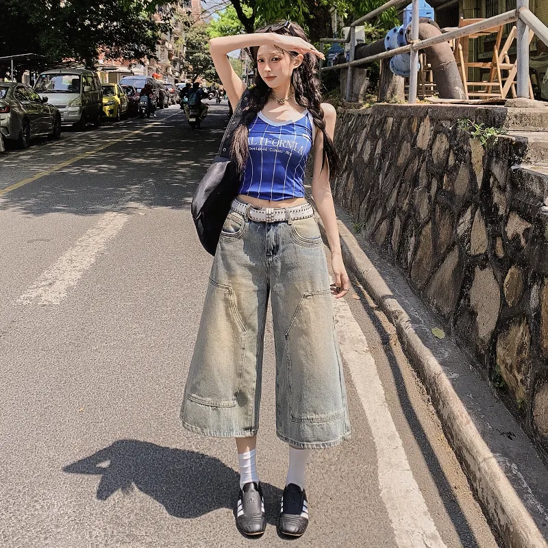 Jenna Chun Denim Shorts Women's Nostalgic Blue-5