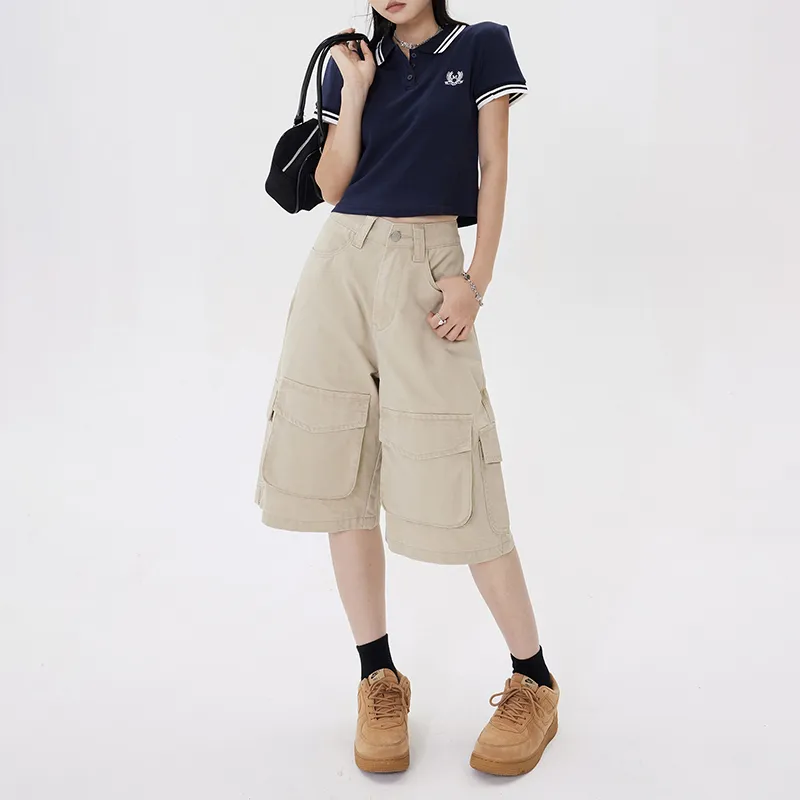Jenna Chun Casual Shorts Women's Khaki-3