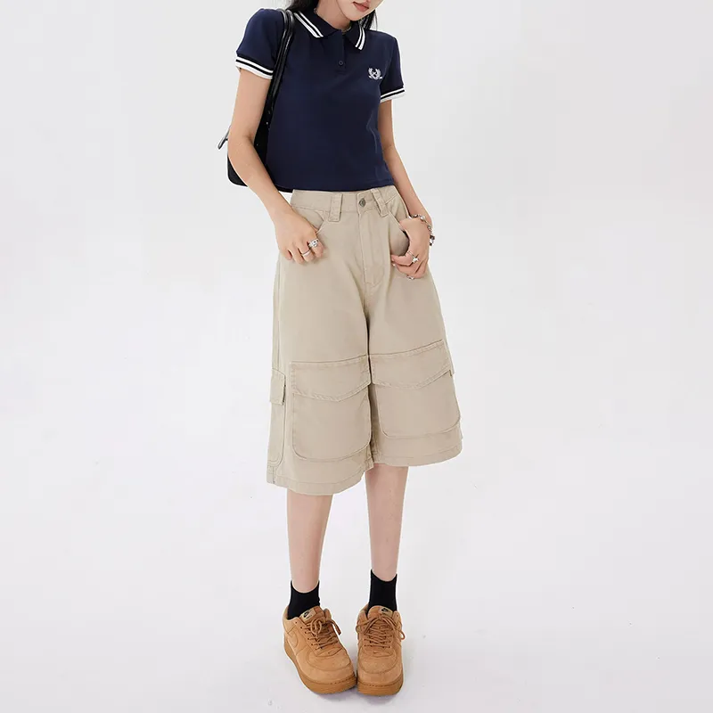 Jenna Chun Casual Shorts Women's Khaki-2