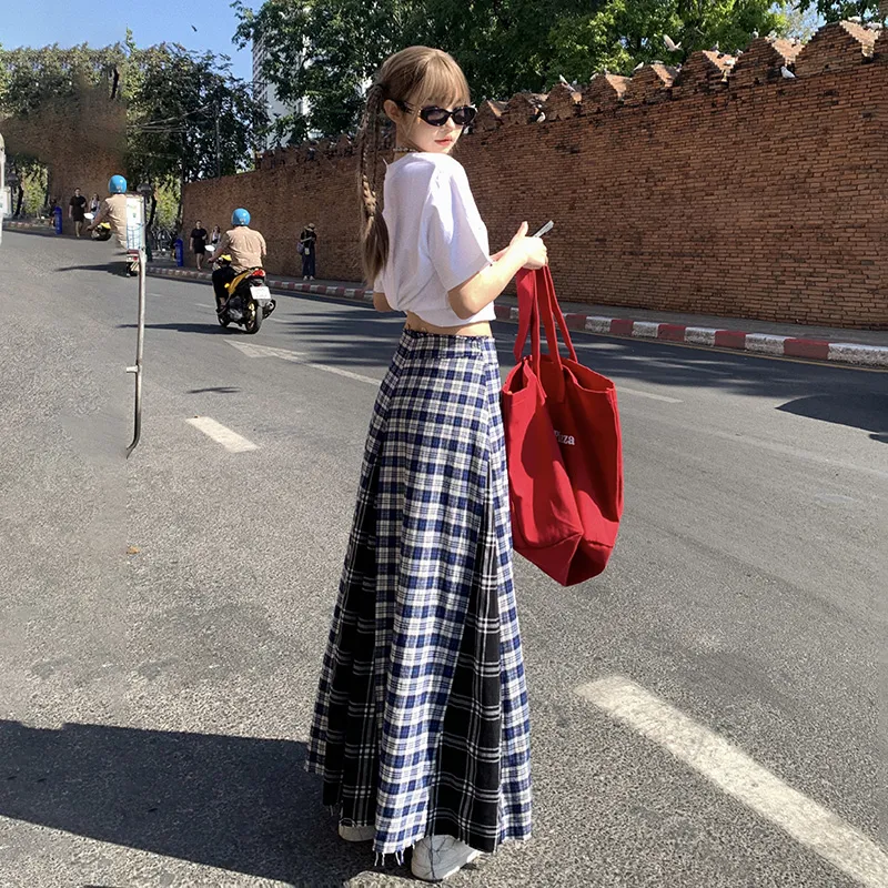 Jenna Chun Casual Long Skirt Women's Blue-5