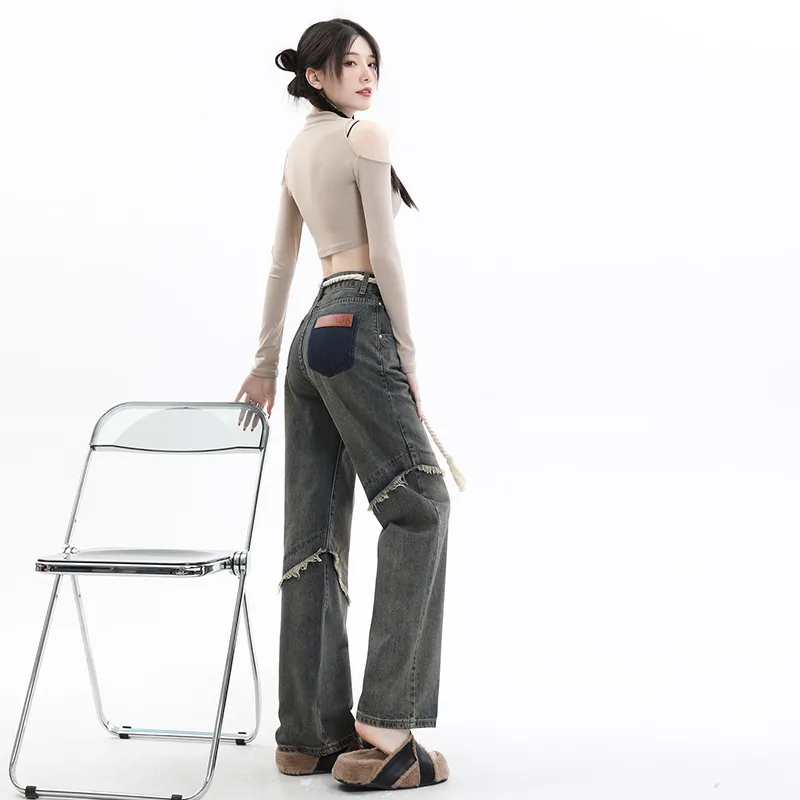PAZZO Jeans Women's Vintage Blue Gray-3