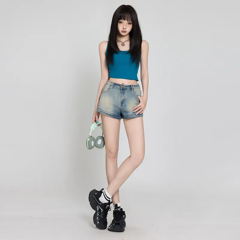 Jenna Chun Denim Shorts Women's-5