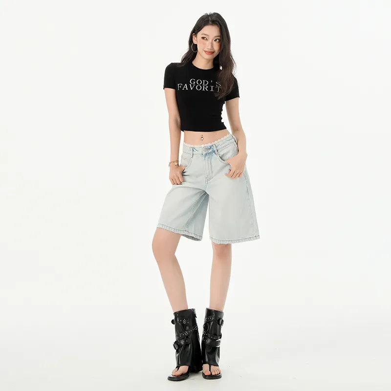 Jenna Chun Denim Shorts Women's-3