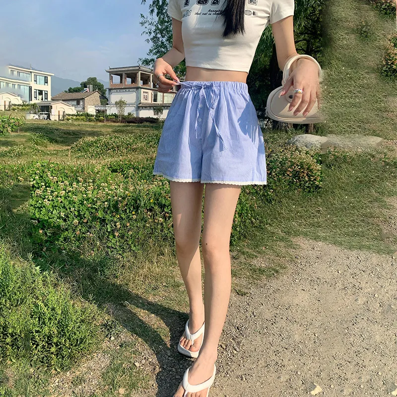 Jenna Chun Casual Shorts Women's Blue-3